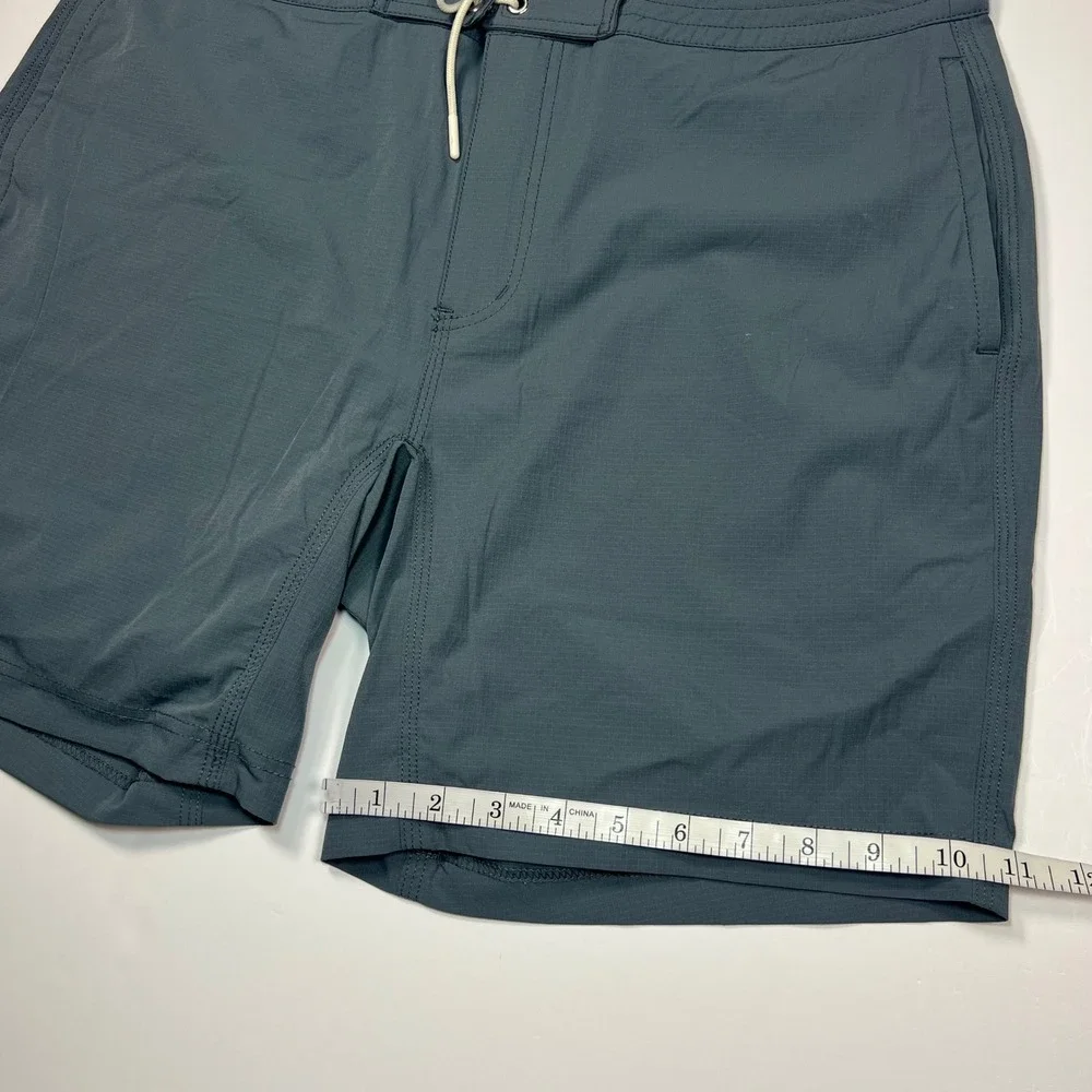Wellen Board Shorts Mens 34 Slate Blue Ripstop Lace-Up Swim Trunks W-640006